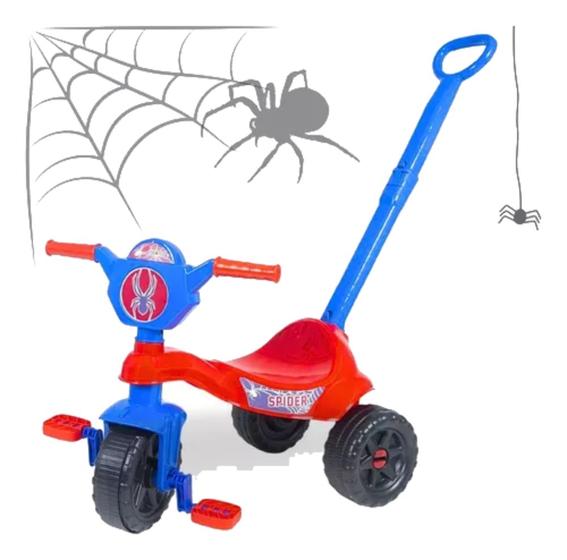 Imagem de Triciclo Motoquinha Andador Infantil Kendy Com Haste Spider Empurrar 18 meses 16 kgs max KENDY