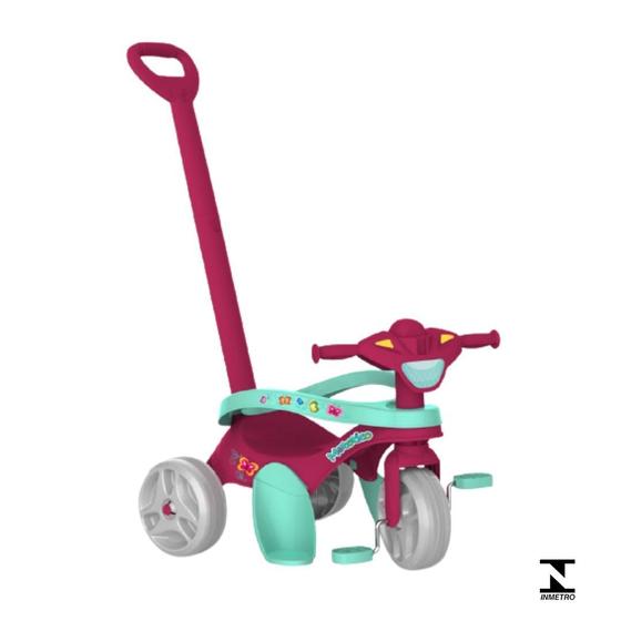 Imagem de Triciclo Mototico Passeio & Pedal (Rosa) - Bandeirante