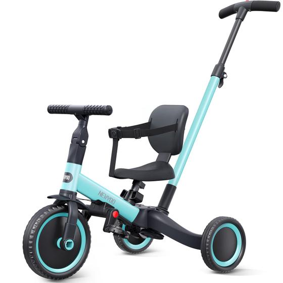 Imagem de Triciclo newyoo TR007 para 1 a 3 anos com alça de pressão parental azul