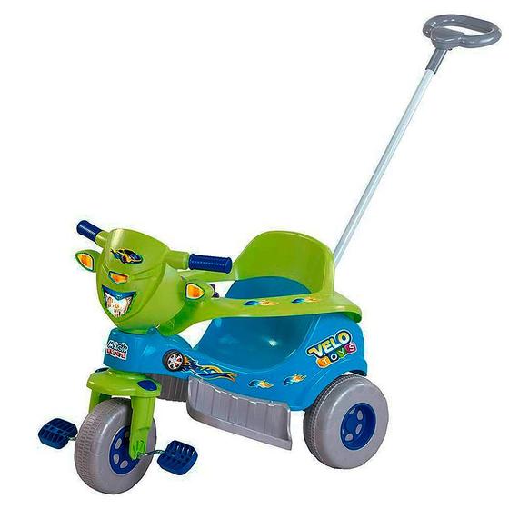 Imagem de Triciclo Tico-Tico Velo Toys com Capacete Azul - 3720 - Magic Toys
