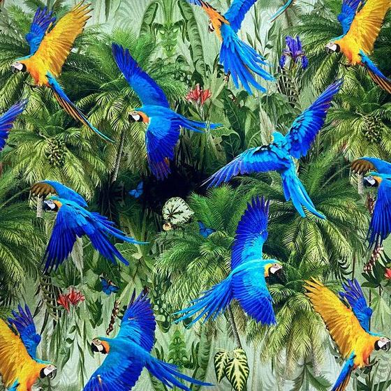 Imagem de Tricoline Digital Arara Azul Coleção Pantanal