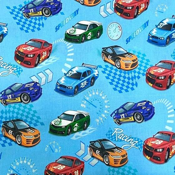 Imagem de Tricoline Digital Carros Corrida