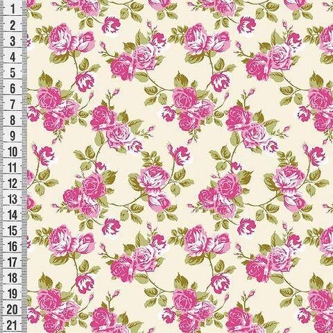 Imagem de Tricoline Estampado Dg Floral - Bege 5364-02