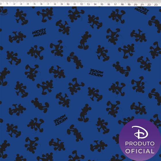 Imagem de Tricoline Mickey Silhueta Azul