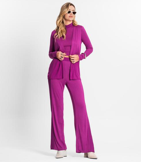 Imagem de Trijunto Feminino Regata Cardigan E Calça Endless Roxo