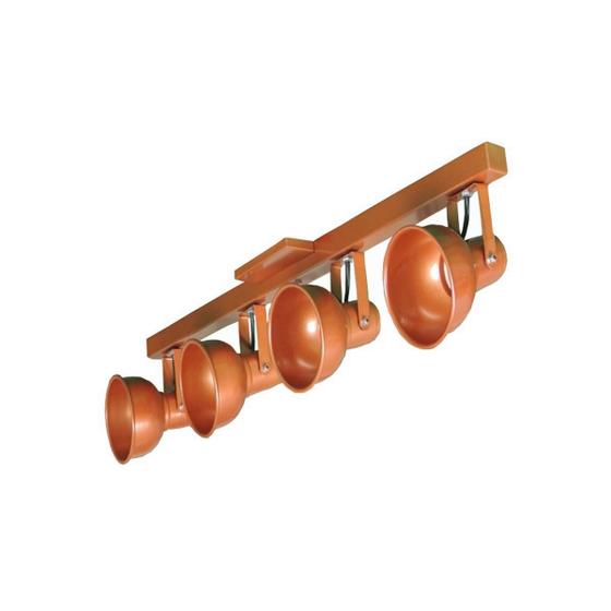Imagem de Trilho 70cm Alumínio Com 4 Spots Bulbo + Lâmpadas Bulbo LED