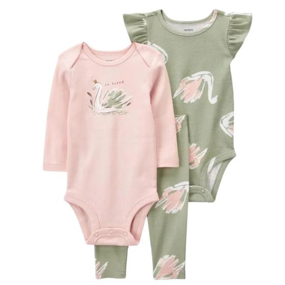 Imagem de Trio 2 Body Calça Verde Cisne Carters Menina