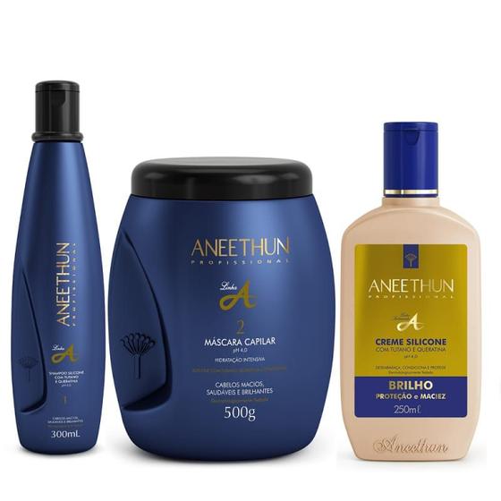 Imagem de Trio Aneethun Linha A : Shampoo + Máscara + Silicone