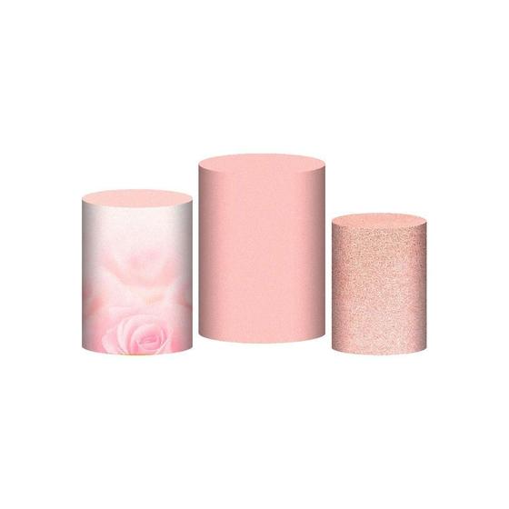 Imagem de Trio Capa Cilindro 15 Anos 3D Com Elástico Em Tecido
