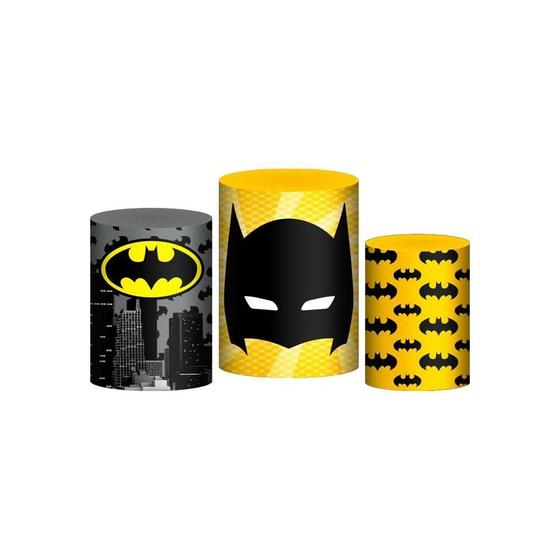 Imagem de Trio Capa Cilindro Batman 3D Em Tecido Com Elástico