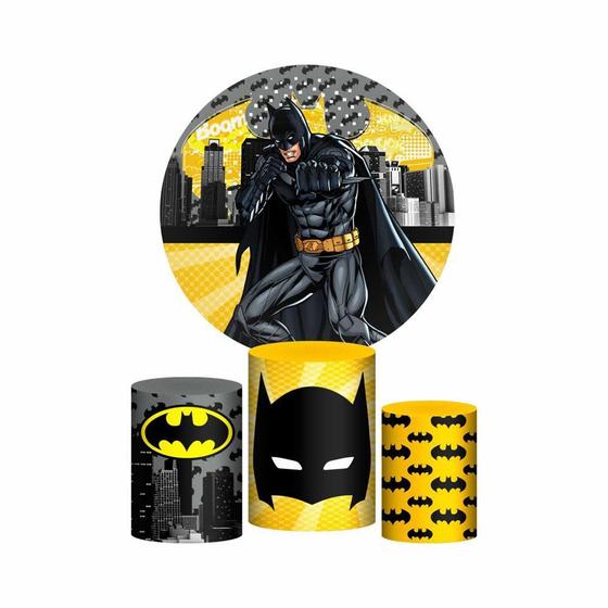 Imagem de Trio Capa Cilindro + Painel Redondo 3D Batman 1,50M Veste