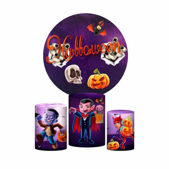 Imagem de Trio Capa Cilindro + Painel Redondo 3D Halloween 1,50M Veste