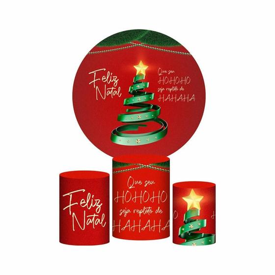 Imagem de Trio Capa Cilindro + Painel Redondo 3D Natal 1,50M Veste