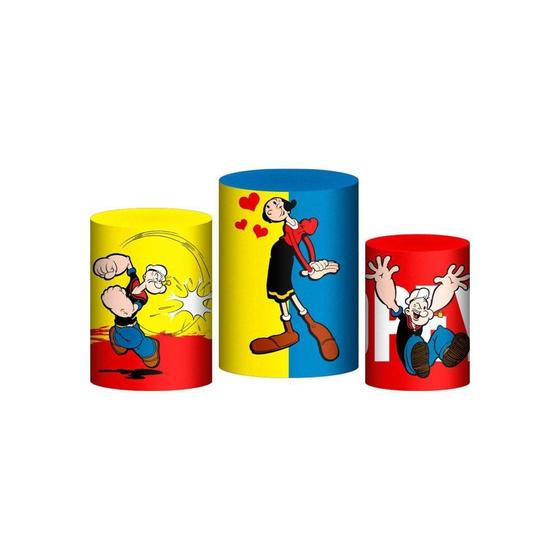 Imagem de Trio Capa Cilindro Popeye 3D Em Tecido Com Elástico