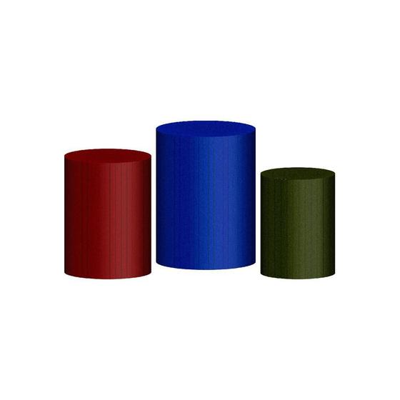 Imagem de Trio Capa Cilindro Ripados 3D Em Tecido Com Elástico