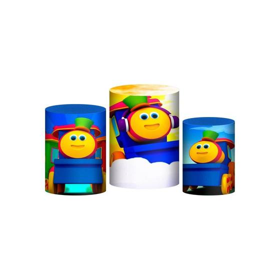 Imagem de Trio Capas Cilindros Sublimado Bob O Trem Tecido Veste Fácil