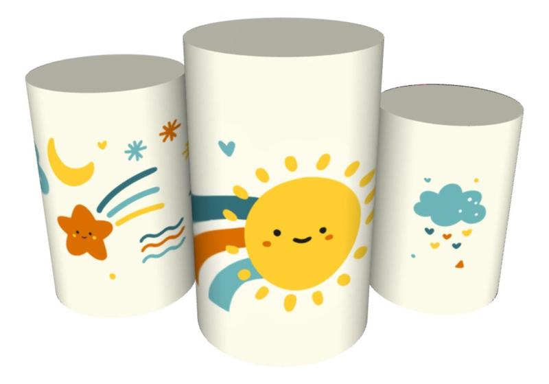 Imagem de Trio Capas De Cilindro Veste Fácil C/ Elástico Boho