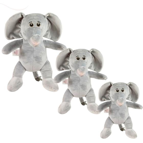 Imagem de Trio De Animais Safari Elefante Bichinhos Para Criança PMG Bebe Presente Menina Menino Brinquedo