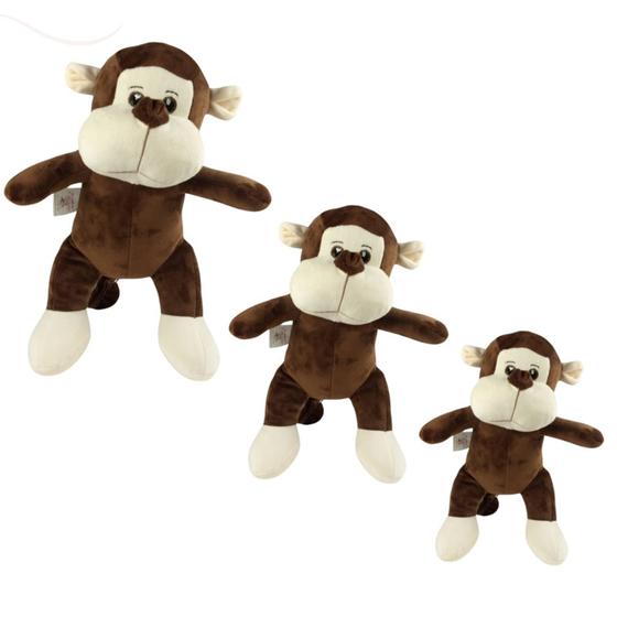 Imagem de Trio De Animais Safari Macaco Bichinhos Para Criança PMG Bebe Presente Menina Menino Brinquedo