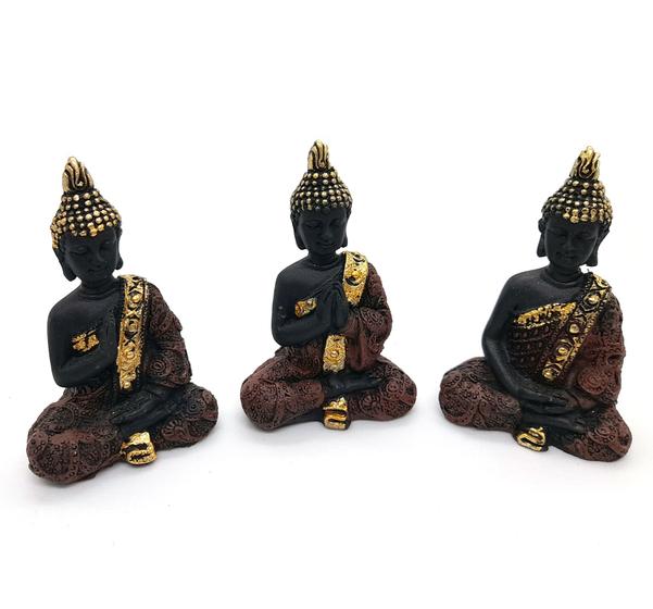 Imagem de Trio de Buda da Sabedoria Tailandês 7cm Trio Buda Tailandês