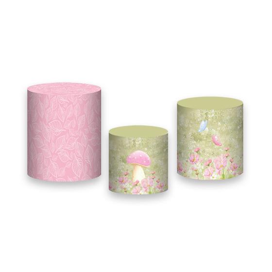 Imagem de Trio De Capa Cilindro 3D - Safari Aquarela Rosa 018