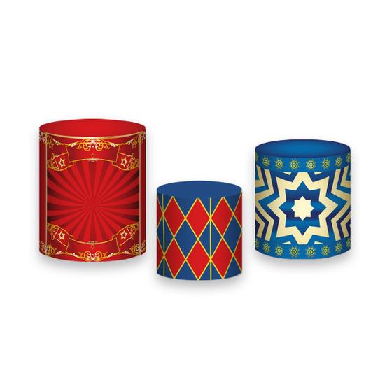 Imagem de Trio De Capa Cilindro - Circo Clássico Azul e Vermelho 009