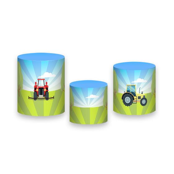 Imagem de Trio De Capa Cilindro - Fazendinha Trator no Campo 021