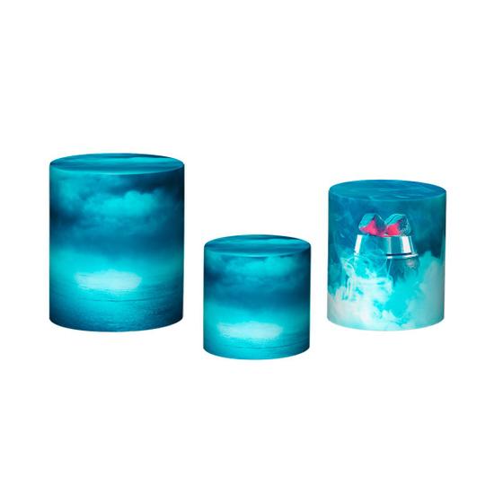 Imagem de Trio De Capa Cilindro  - Fundo Azul com Fumaça 038