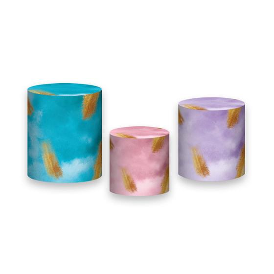 Imagem de Trio De Capa Cilindro - Tie Dye com Veios Dourado 008