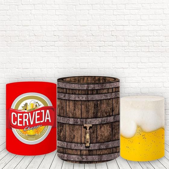 Imagem de Trio De Capas Cilindros 3D Sublimado Boteco Fcc-394