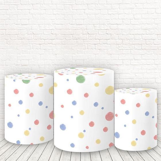 Imagem de Trio De Capas Cilindros 3D Sublimado Poá Candy Fcc-120