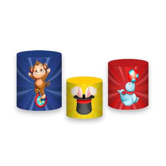 Imagem de Trio de Capas de Cilindro -  Circo Clássico Azul e Vermelho 010