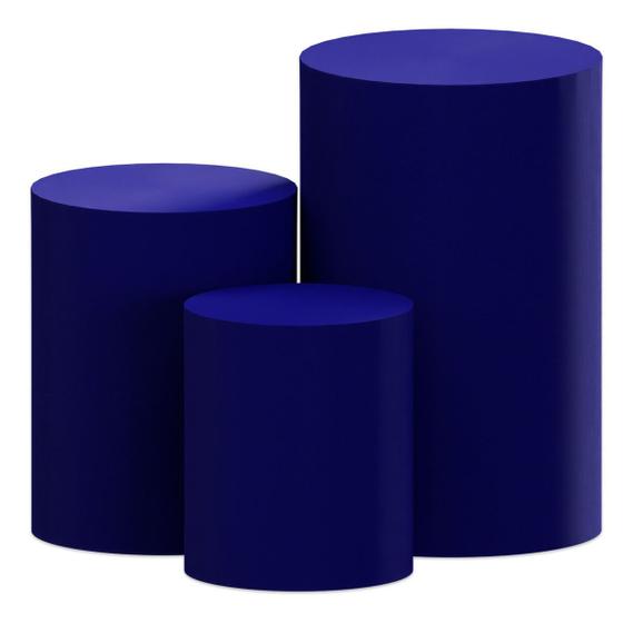 Imagem de Trio De Capas Para Mesa Cilindro Festas Azul Com Elastico