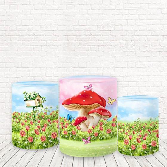 Imagem de Trio De Capas Tecido Sublimado 3D Jardim Fcc-636