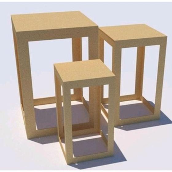 Imagem de Trio de festas quadrado Kit Mesa Mezanino Cubo Vazado cilindro festas infantil kit pegue e monte