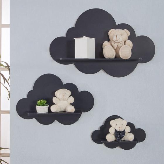 Imagem de Trio De Nicho Para Quarto De Bebe MDF Decoração Prateleira Varias Cores