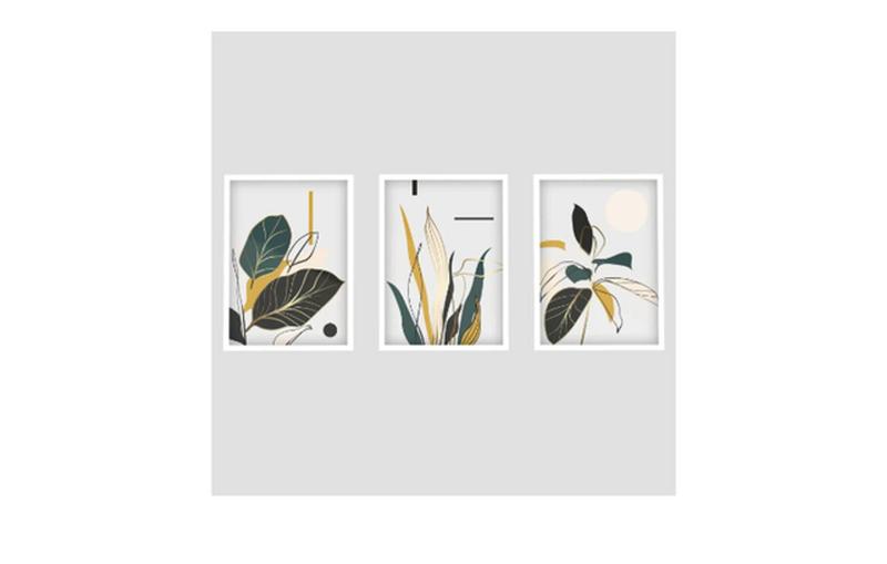 Imagem de Trio De Quadros Decorativos folhagem"