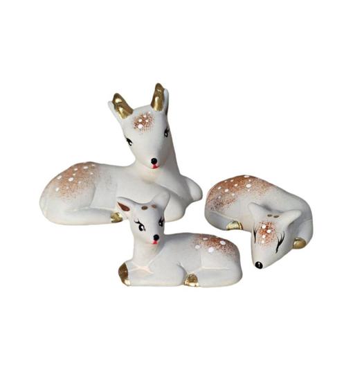 Imagem de Trio De Rena Miniatura Decoração Enfeite De Natal Ceramica - Decore Casa