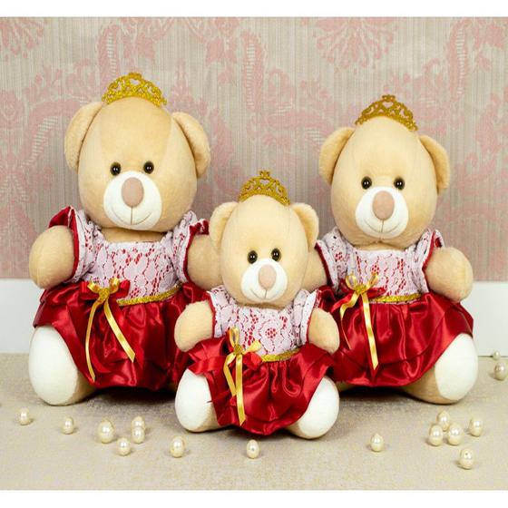 Imagem de Trio de ursas princesa petit com renda 15/18/22