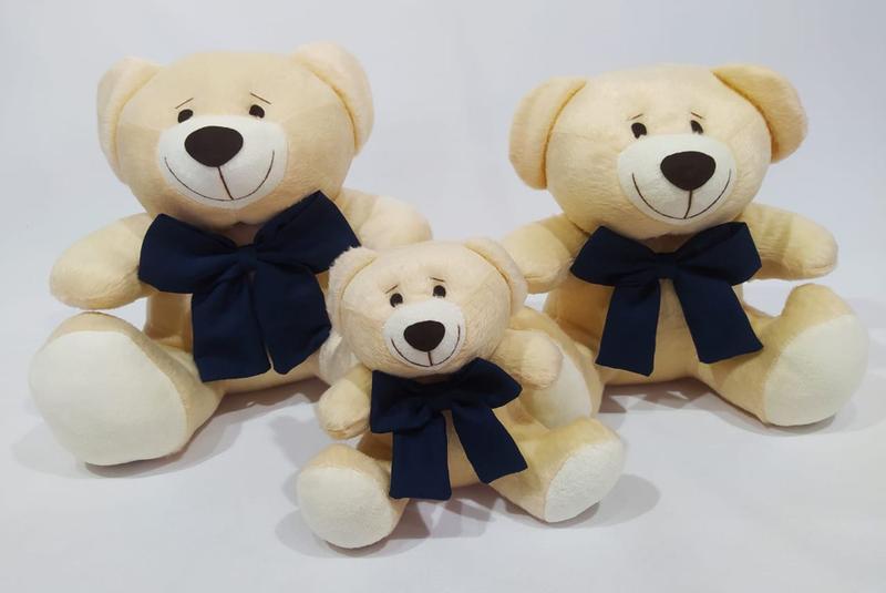 Imagem de Trio De Ursinhos Ted Com Laço Para Nichos 14cm 20cm 25cm