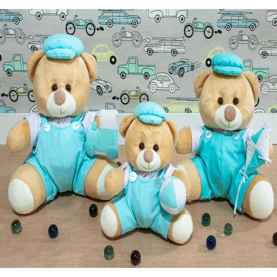 Imagem de Trio de ursos macaçao com brinquedos para nichos 