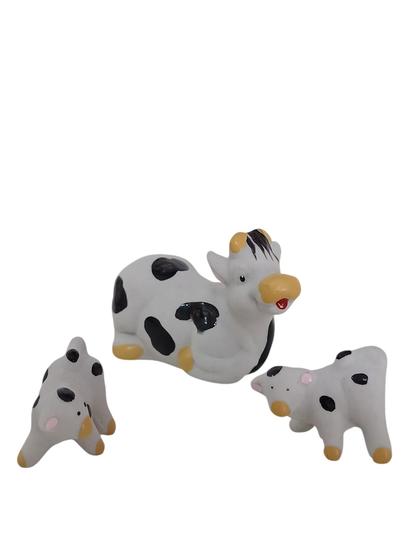 Imagem de Trio de Vaca Vaquinhas de porcelana miniaturas enfeite