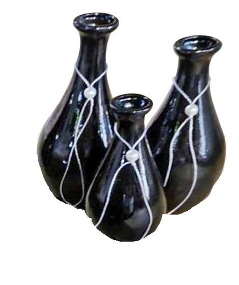 Imagem de Trio De Vasos De Cerâmica Decorativos - Enfeite Para Sala Quarto Rack Aparador