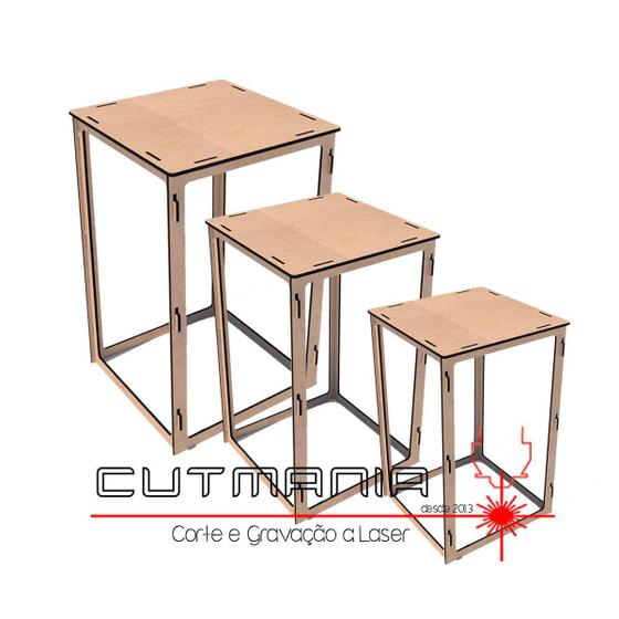 Imagem de Trio Mesa Quadrado Mdf Decoração Aniversário Monta Desmonta