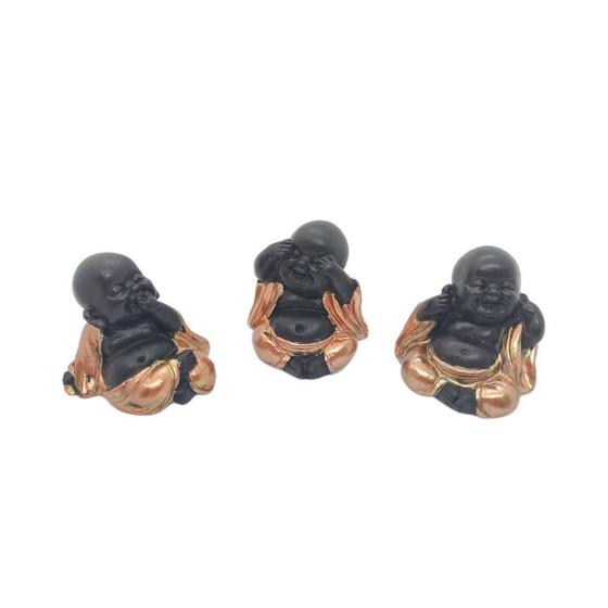 Imagem de Trio Monges Sábios P Preto - Não Vejo, Não Ouço E Não Escuto