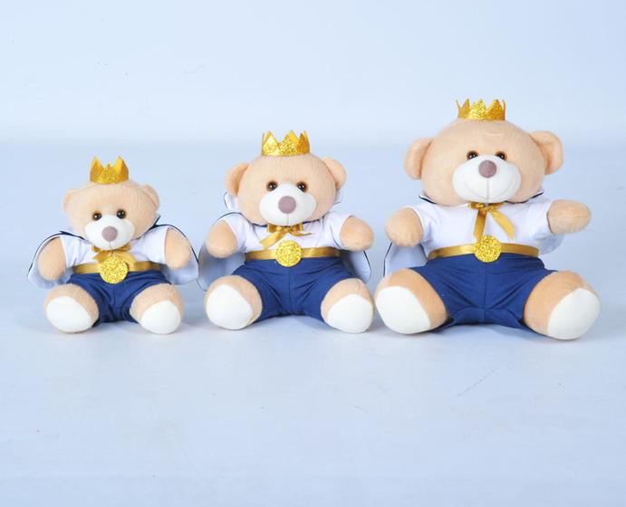 Imagem de Trio Urso Para Nicho de Luxo 15 cm 20 cm 25 cm Várias Cores Fofinho - Barros Baby