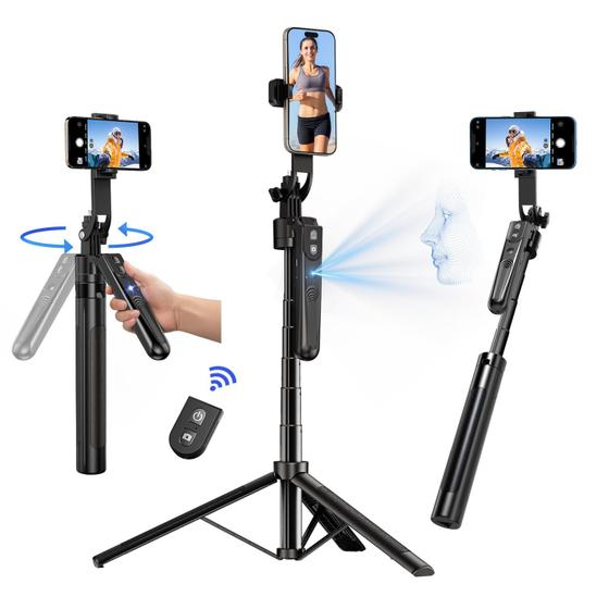 Imagem de Tripé Automático de Rastreamento Facial YaYusi - Rotação 360° com Suporte