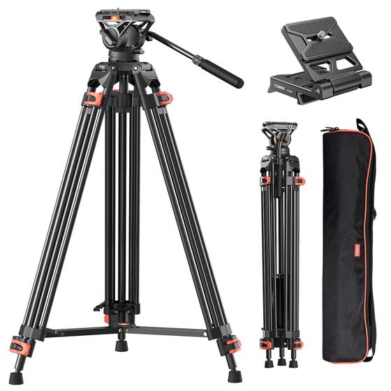Imagem de Tripé COMAN DV1000 Heavy Duty 183cm - Suporte de 6kg com Cabeça Fluida