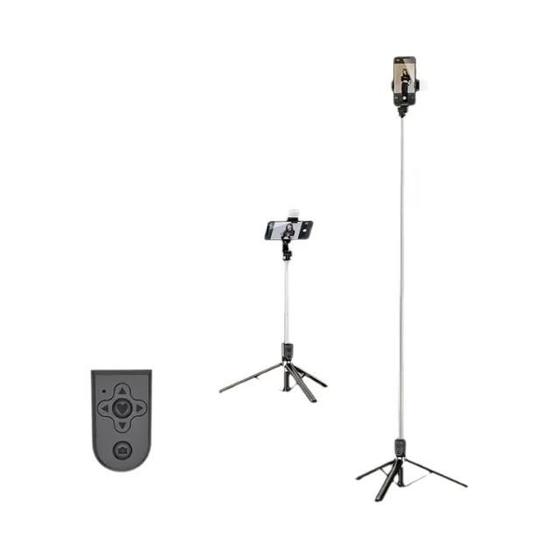 Imagem de Tripé De Bastão De Selfie Bluetooth De 1,67M Com Luz De Preenchimento Para Smartphones Suporte Sem