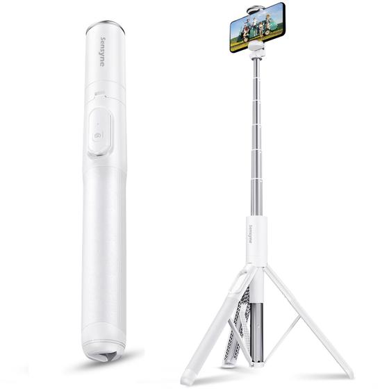 Imagem de Tripé de Celular com Controle Remoto Sem Fio Sensyne 60 - Selfie Stick Branco